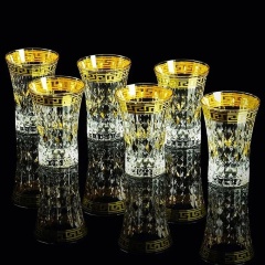 Стаканы 280 мл. IMPERIA, набор 6 шт, хрусталь/декор золото 24К