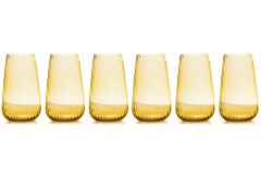 Набор стаканов для воды Opium, янтарный, 0,57 л. 6 шт. Le Stelle
